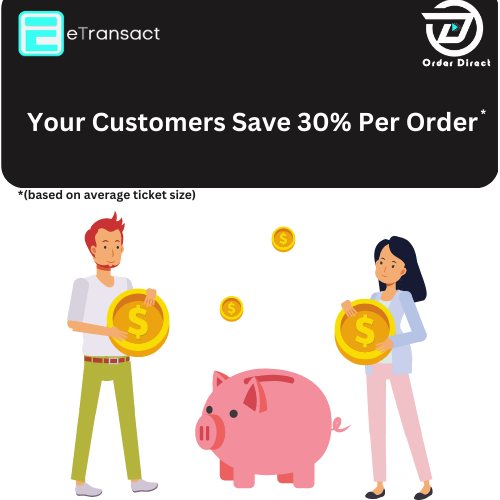 Online Ordering for restaurants and retailers by eTransact. Includes DoorDash delivery.